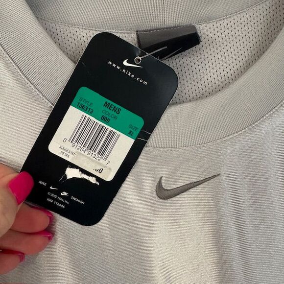 Vintage Nike Men's Basketball Style Tank Silver Size XL NWT CENTER SWOOSH - Picture 3 of 6